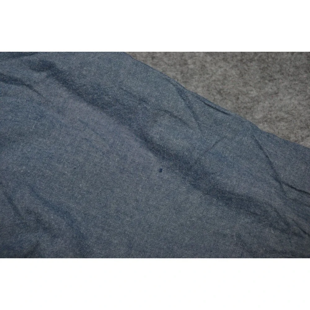 Vintage KEY Blue Denim Pearl‎ Snap Button Front Western Shirt Size XL Regular